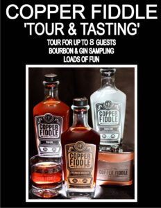 Copper Fiddle 'Tour and Tasting' for up to 8 guests at their Lake Zurich bar/distillery. Valid for 12 months. Includes bottle of award winning bourbon for the winner!