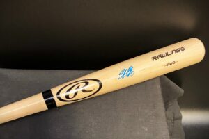 Pete Crow-Armstrong signed blonde Rawlings bat in protective tube with hologram/QR code of authenticity.