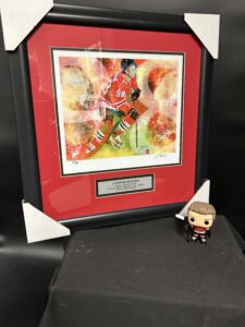 Connor Bedard 'Limited Edition of 98' Chicago Blackhawks print signed and numbered by Artist Elliott Aaron From.